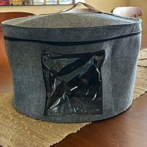 Gray Hat Storage Bag with Clear Window